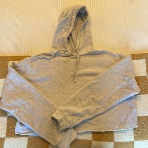 Topshop cropped gray hoodie